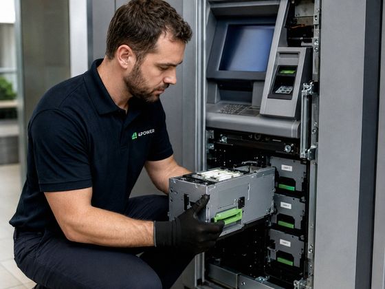 4POWER engineer replacing an ATM cassette